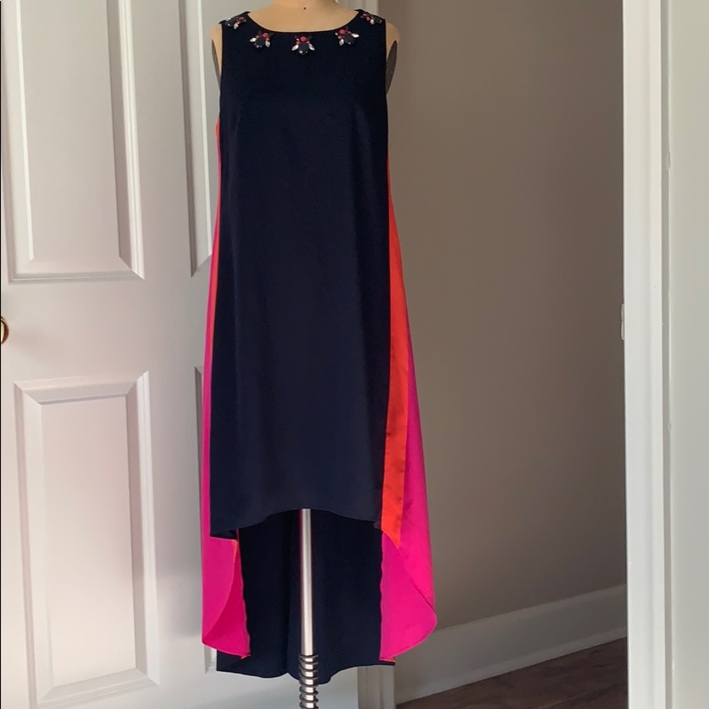 Vince Camuto High Low Navy Dress